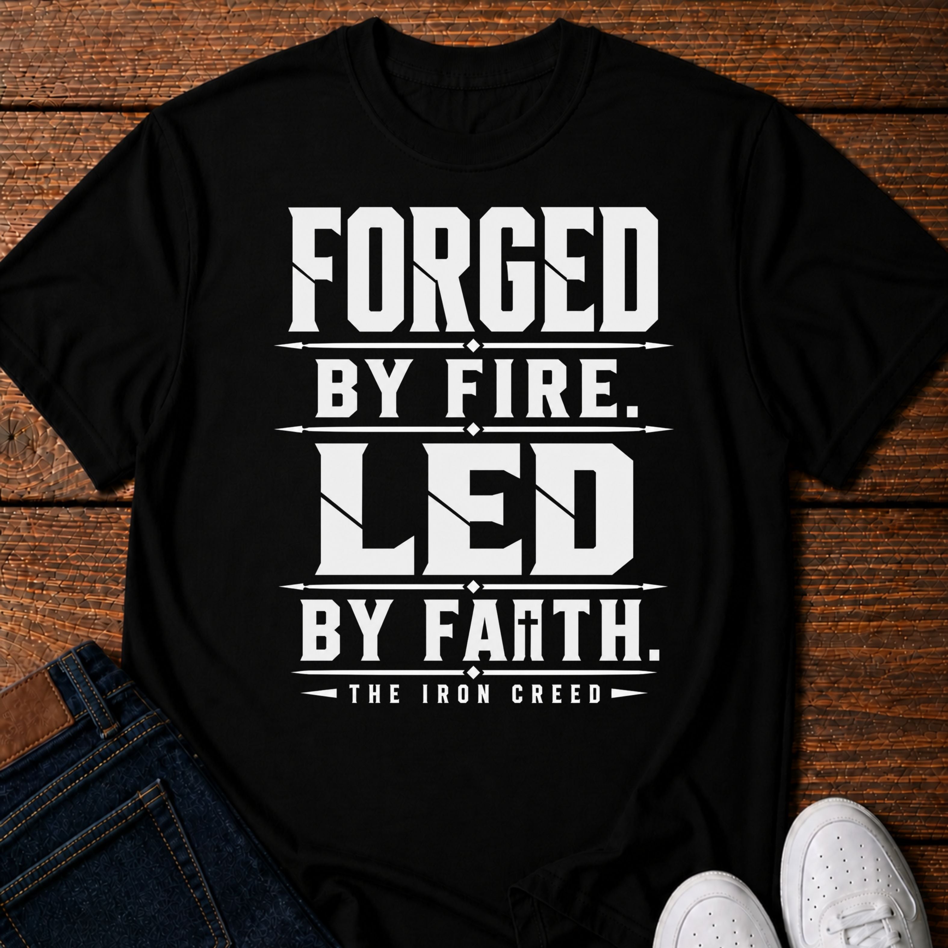 Forged by Fire. Led by Faith T-Shirt
