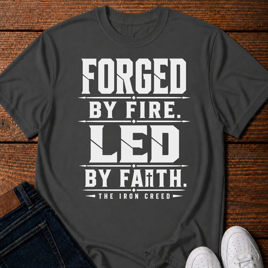 Forged by Fire. Led by Faith T-Shirt