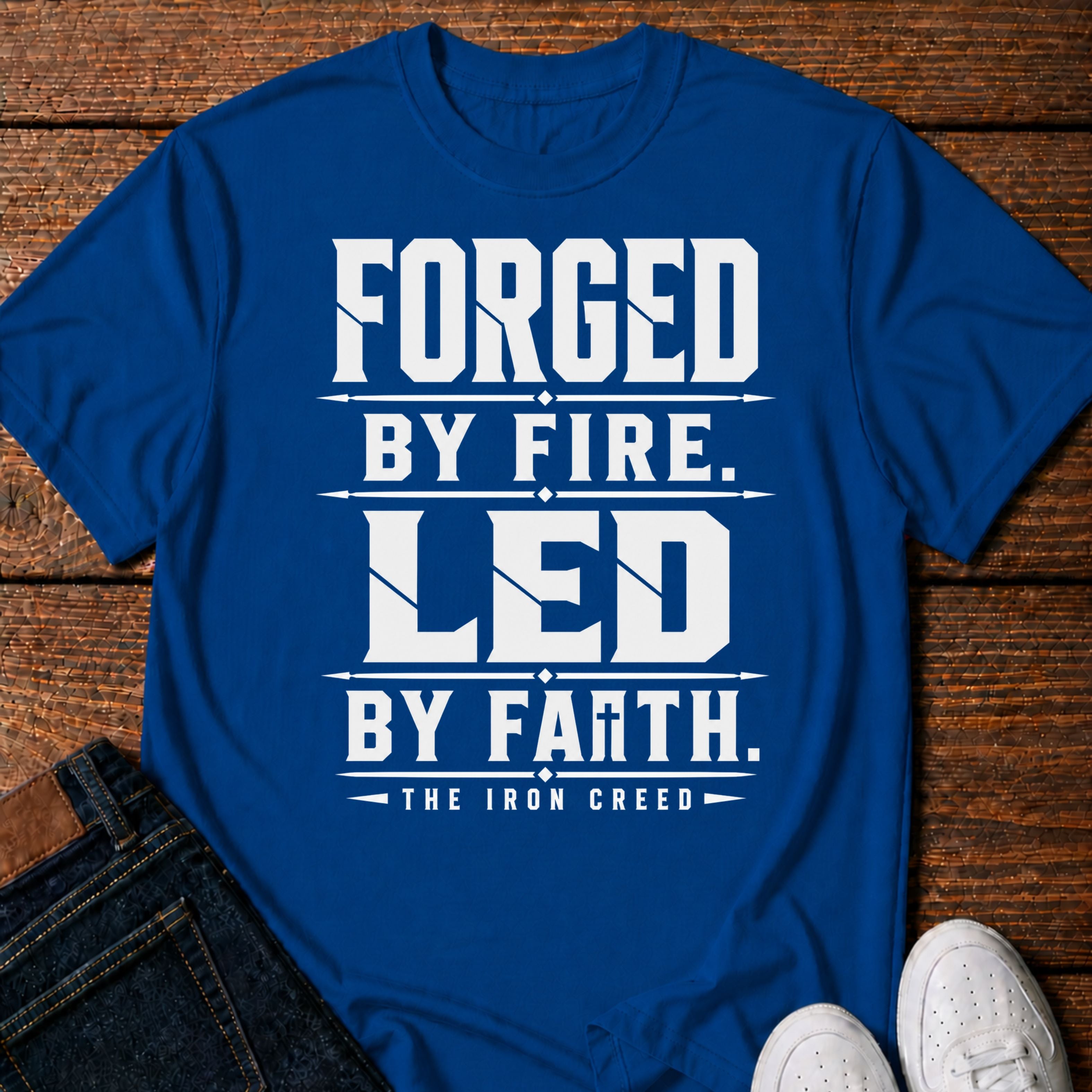 Forged by Fire. Led by Faith T-Shirt